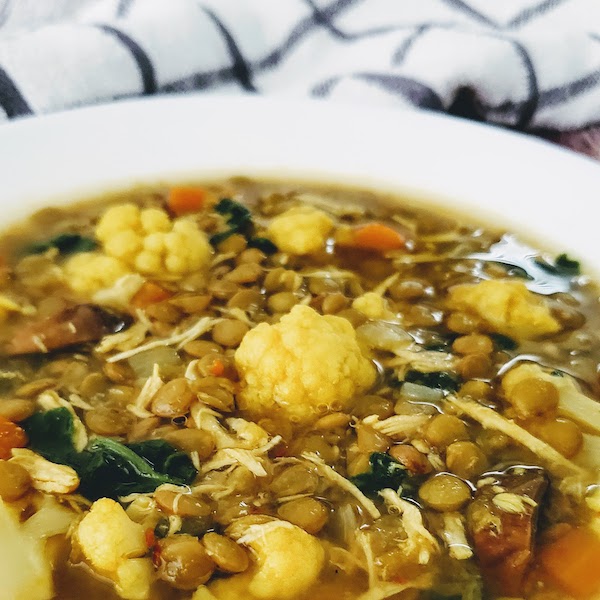 cauliflower and lentil soup